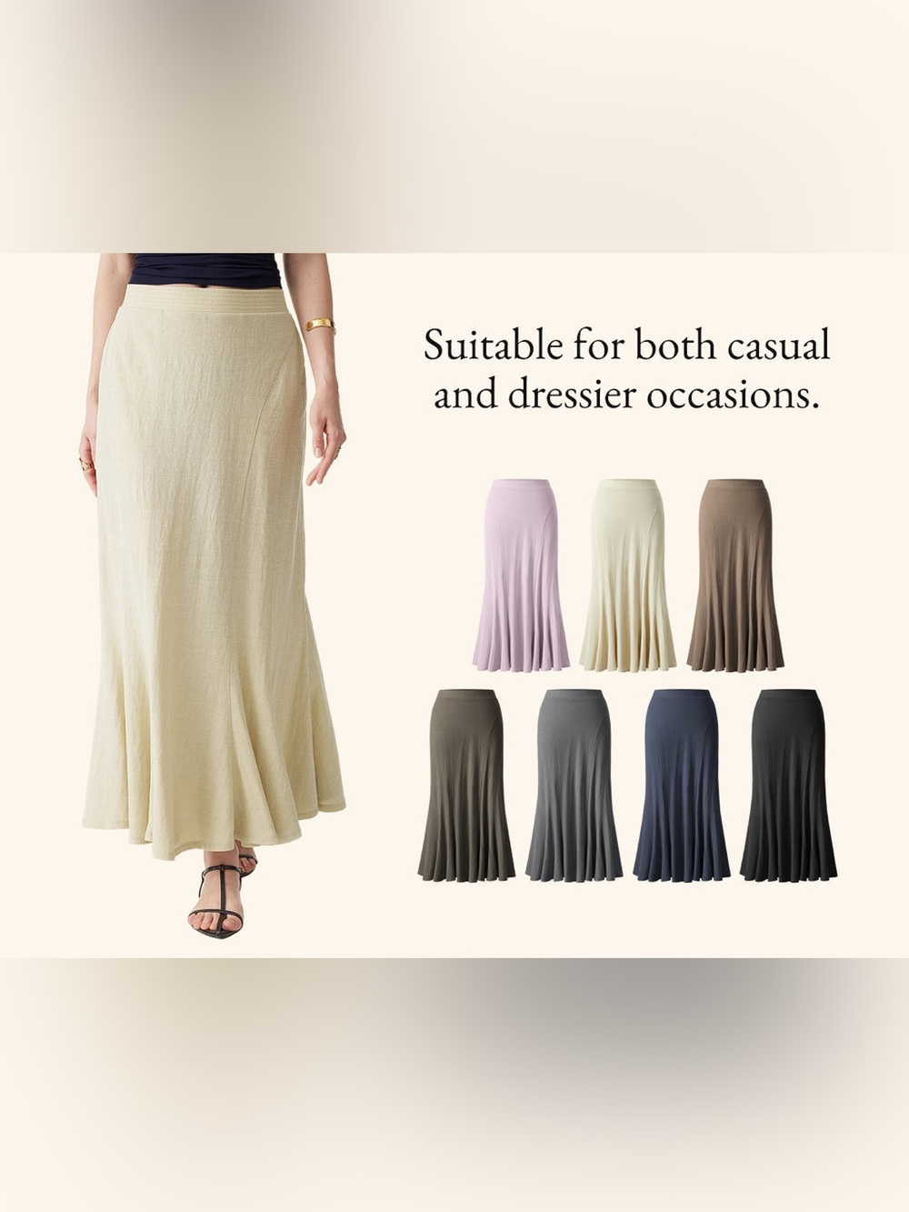 OGL Wrinkle-resistant Cotton-linen Pull-on Midi Skirt in Wenge size Medium NWT - Picture 3 of 6